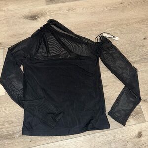 Abercrombie Long Sleeve Mesh Ruched Women's Top
